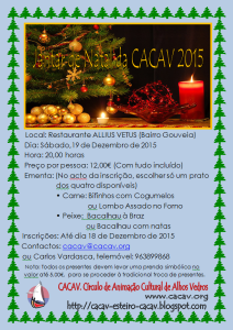 Jantar de Natal da CACAV 2015 (cartaz)B