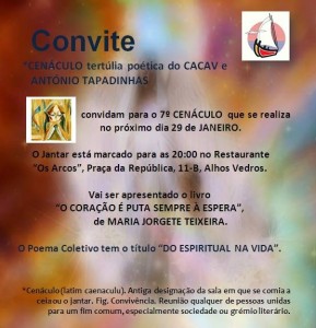7º Cenáculo - Tertúlia Poética da CACAV